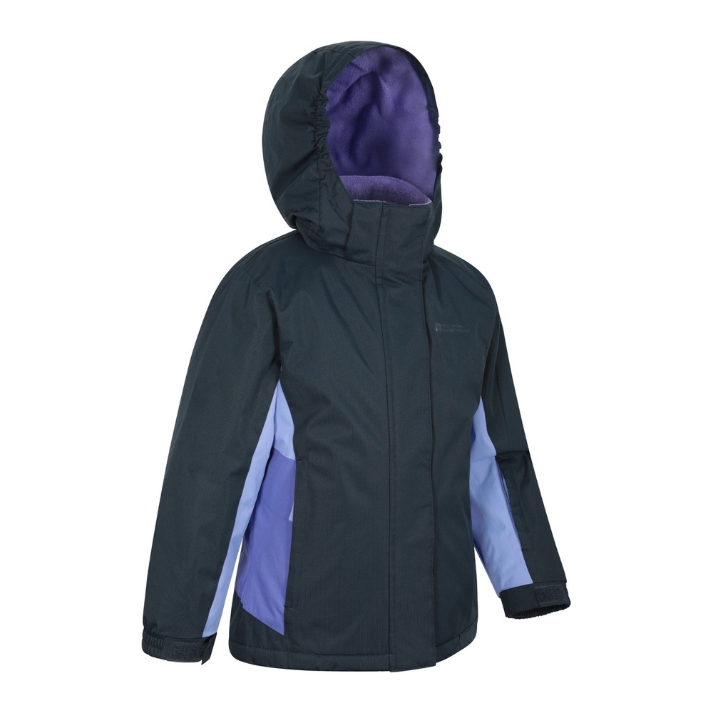 Mountain Warehouse Kids Snowproof Ski Jacket Blue Purple Hooded Size 5-6 YRS